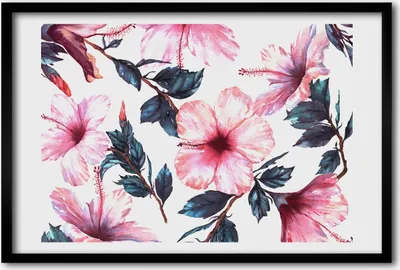 Produktbild von Bild 60x40 MDF-Rahmen, Wandkunst Hibiskusblüten