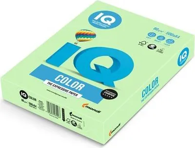 Obrázok produktu pre Farebný papier IQ Color A4 - MG28, stredne zelený, 160 g/m2, 250 listov