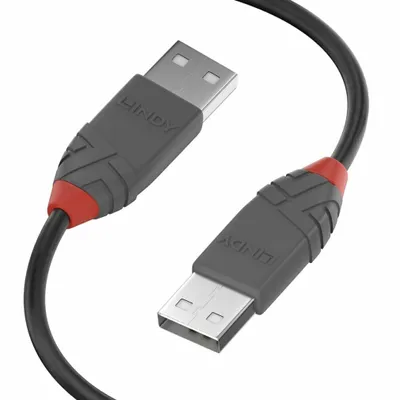 Produktbild von Lindy 36690, 0,2 m, USB A, USB A, USB 2.0, 0,48 Gbit/s, Schwarz