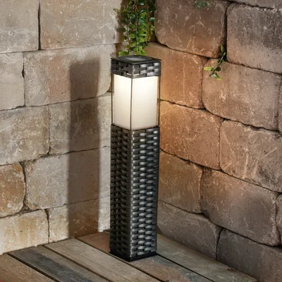 Produktbild von Esotec Solarleuchte Rattan, 3500K warmweiß, Höhe 50 cm, Gartenleuchte