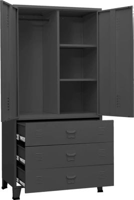 vidaXL Industrial Kleiderschrank Anthrazit 90x50x180 cm Metall