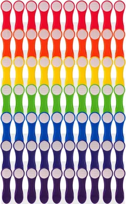 Produktbild von Regenbogen Wäscheklammern - Bunt Weiß - Edelstahlfedern - Softgrip - Canvas Wäscheklammerntasche - Hellblau Grau Wäscheklammerntasche