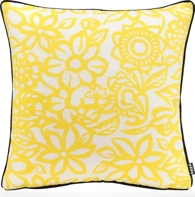 Produktbild von H.O.C.K. Paloma Outdoor Kissen mit Keder 50x50cm floral gelb