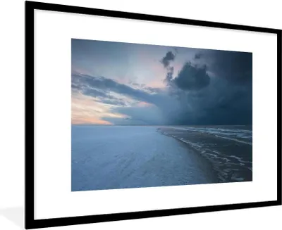 Produktbild von MuchoWow® Gerahmtes Poster Nordsee - Sturm - Wasser 90x60 cm - Poster mit Schwarzem Bilderrahmen Wandposter Rahmen Foto Bilder - Wanddekoration - Fotos