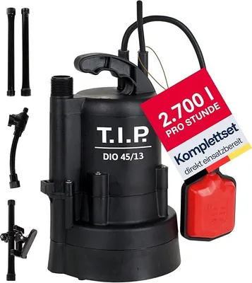 Zdjęcie produktu dla Pompa zanurzeniowa – pompa do zbiorników na deszczówkę (wydajność 2700 l/h, z regulatorem przepływu, wysokość podnoszenia 13 m, ciśnienie 1,3 bar, obejma mocująca, teleskopowa rura z 3 elementami pionowymi), model DIO 45/13 flex, numer katalogowy 30263