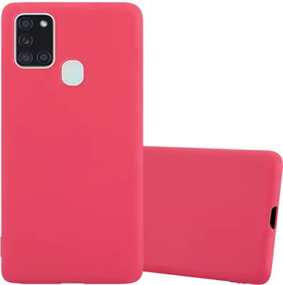Produktbild von Cadorabo Hülle für Samsung Galaxy A21s Schutzhülle in Rot Handyhülle TPU Silikon Etui Case Cover