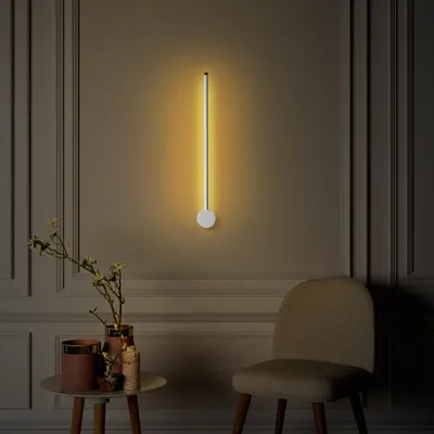 Image de Applique murale Lampe en métal blanc - 48 x 10 x 7 cm - LED SMD 7W - IP20