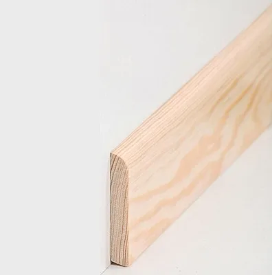 Produktbild von Sockelleiste Massivholz 10 x 60 x 2400 mm Kiefer zum Kleben, Schrauben & Nageln Massivholz Fußleiste by PROVISTON 60 Meter | 25 Stück