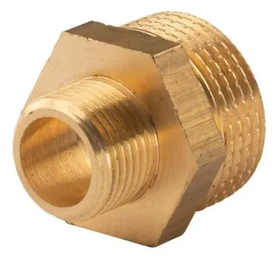 Produktbild von Messing Gewinde-Fitting Reduziernippel 3/8' AG (DN10) - 3/4' AG (DN20) - schwere Ausführung