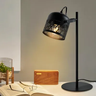 Produktbild von LQWELL® LED Tischlampe, Retro Palaststil Tischleuchte, E27 Nachttischlampe, Metall Schreibtischlampe Esstischlampe , []