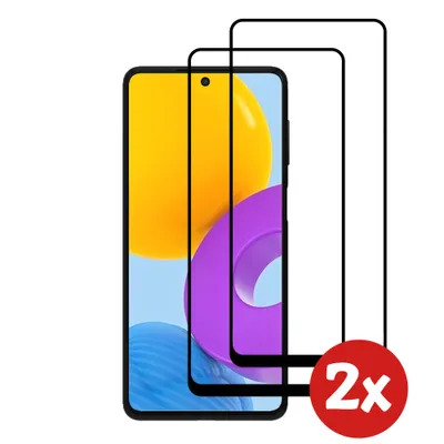 Produktbild von Displayschutzfolie passend für Samsung  Galaxy M52 - Full Cover Tempered Glass mit rundem Rand - Tempered Glass mit  abgerundeten Ecken - 2-Pack