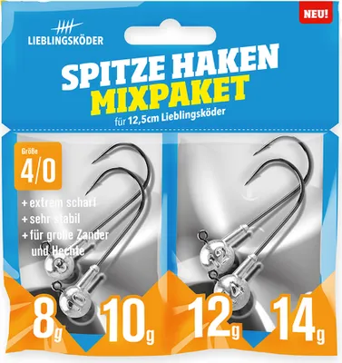 Produktbild von Lieblingsköder Spitze Haken 4/0 Mixpaket - 4 Jigköpfe