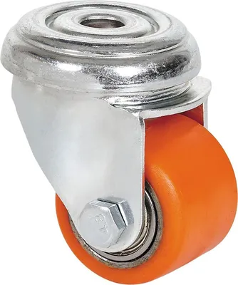 Zdjęcie produktu dla Kółko obrotowe z otworem, łożysko kulkowe, kolor pomarańczowy, maksymalne obciążenie 100 kg, średnica 3,5 cm