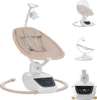 Produktbild von Kikkaboo Babywippe BeMoove elektrisch Moskitonetz Fernbedienung Melodien Timer beige