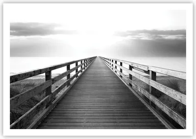 Produktbild von Poster - Poster ohne Rahmen - Pier Perspektive Schwarzweiß - 100x70 cm - Wand Bild - Wanddeko - Wandbilder - Kunstposter - Wandposter - Bilder - Kunstdruck - Wanddekoration - P2XAA100x70-4424