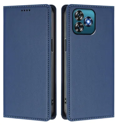 Produktbild von Handyhülle für Oukitel C53, Kunstleder Klapphülle Stoßfeste Magnetische Hülle mit Ständer Dunkelblau