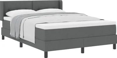 Produktbild von Boxspringbett mit Kopfteil Dunkelgrau 200 x 160 cm Stoff