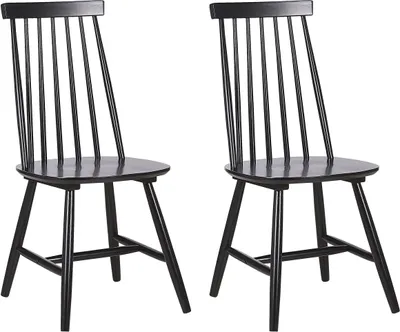 Produktbild von BELIANI Stuhl Holz Schwarz 2er Set im Landhausstil Holzstühle