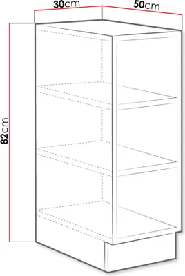 Immagine prodotto di Mobiletto base cucina 30 cm FRYZIA - rovere artigianale
