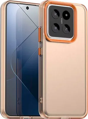 Obrázek produktu pro Pouzdro pro Xiaomi 14 Pro, tenké poloprůhledné matné nárazuvzdorné pouzdro na telefon Pomerančový