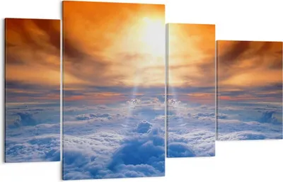 Produktbild von Bild auf Leinwand - Leinwandbild - Himmel Wolken Sonnenstrahlen - 120x70cm - Wand Bild - Wanddeko - Leinwanddruck - Bilder - Kunstdruck - Wanddekoration - Leinwand bilder - Wandkunst - DL120x70-0343