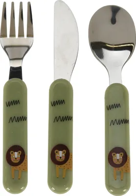 Obrázok produktu pre Detský príbor LEV, sada 3 kusov, zelený