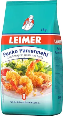 A bag of Leimer Panko breadcrumbs with an image of fried shrimp on the front.