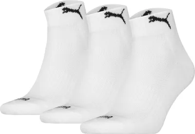 Obrázok produktu pre PUMA Uni ponožky, balenie po 3 kusy – Cushioned Quarter 3P, logo, jednofarebné biele 43-46
