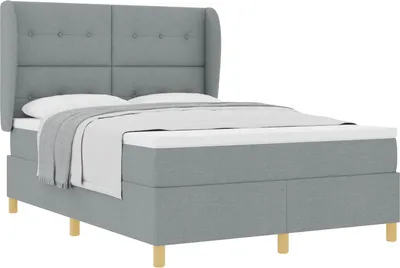 Obrázok produktu pre Posteľ s pružinovým rámom Svetlosivá 200 x 140 cm látka