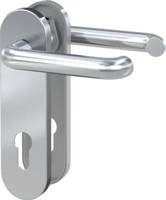 Produktbild von BASI - Kurzschild-Drücker-Garnitur - ZB 3800 - Edelstahl - Lochung: Profilzylinder - 7304-0208