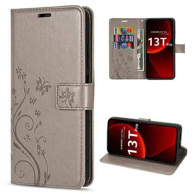 Produktbild von Hülle Xiaomi 13T / 13T Pro, Handy Tasche Handyhülle Wallet Case Flip Cover Etui Grau