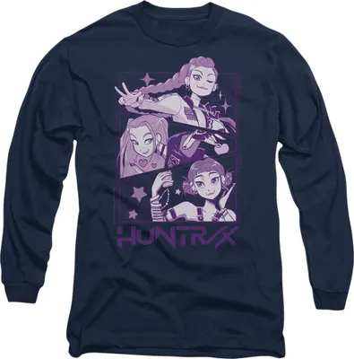 Produktbild von K-Pop Demon Hunters - T-Shirt für Herren/Damen Uni, Langärmlig TV20414 (XL) (Marine)