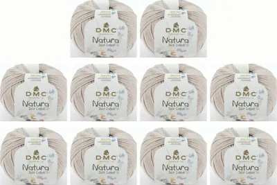 Immagine prodotto di 10 gomitoli di DMC Natura Just Cotone – filato opaco e morbido in 100% cotone pettinato, 302 (colore N80)