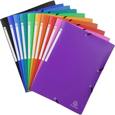 Image de Exacompta 50x Chemise à élastiques 3 rabats PP OPAK A4 Couleurs assorties 55840E