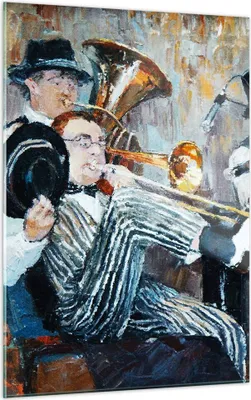 Produktbild von Bilder auf glas - Einteilig - Jazz Musik Musiker - 50x70cm - Glasbilder - Wandbilder - Bilder - zum Aufhängen bereit - Wanddekoration aus Glas - Glas Bilder - Wandbild auf Glas - GPA50x70-3422