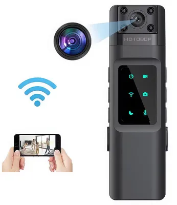 Produktbild von Tragbare 1080P WLAN Kamera mit Bewegungssensor, Nachtsicht, 120° Weitwinkel, automatische Speicherung, einfache Bedienung