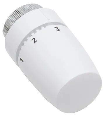 Produktbild von Thermostatkopf Weiß – Heizkörperthermostat Sami Design für Badheizkörper, stufenlose Temperaturregelung