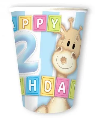 Produktbild von 2. Geburtstag Giraffe Junge 8 Becher