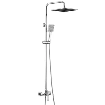 Produktbild von Auralum Duscharmatur Komplettset, Regendusche mit Duscharmatur, Duschsystem Duschset mit Duschkopf, Handbrause, duschgarnitur für Badzimmer