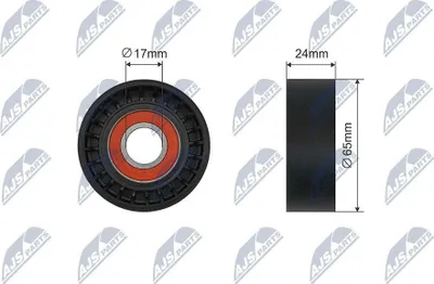 Produktbild von NTY RNK-VV-018 Spannrolle Keilrippenriemen 65mm für VOLVO XC60 (156) V70 III (135) V60 (155, 157) XC40 (536) XC60 II (246)