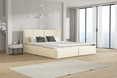 Produktbild von Polsterbett Doppelbett BERGEN 160x200cm Stoff Magic Velvet Creme
