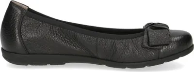 Produktbild von Caprice Damen Ballerina Leder Used Look Schleife rutschfeste Sohle 9-22153-42, Größe:41 EU, Farbe:Schwarz
