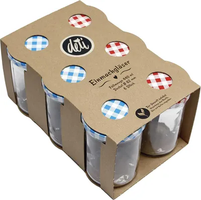 Zdjęcie produktu dla deti Einmachgläser 6-er Tray farblich sortiert 109804 4009275051362