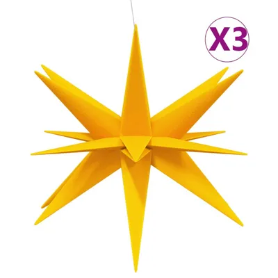 Image de vidaXL Étoiles de Noël LED 3 pcs. Jaune pliable 100 cm