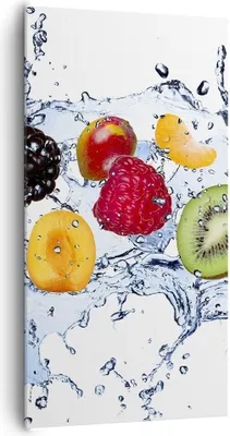Produktbild von Bild auf Leinwand - Leinwandbild - Wasser Früchte frisch Essen - 65x120cm - Wand Bild - Wanddeko - Leinwanddruck - Bilder - Kunstdruck - Wanddekoration - Leinwand bilder - Wandkunst - PA65x120-2675