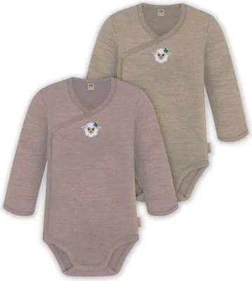 Produktbild von normani 2er Set Unisex Baby Wickelbody Langarm-Strampler