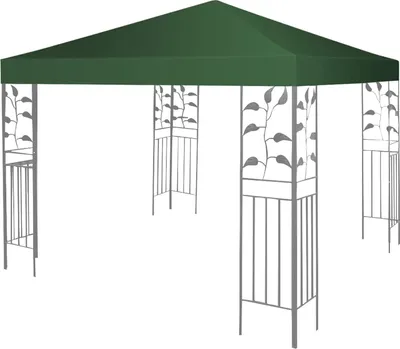 Produktbild von Pavilliondach, 3 x 3 Meter Ersatzdach für Pavillion, Dachbezug Dachplane für Faltpavillion Zelt, Strohdach Ersatzplane, Pavillionersatzdach Ersatz (Dunkelgrün)