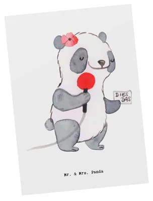 Produktbild von Mr. & Mrs. Panda Ansichtskarte Sportreporterin Herz - Weiß - Geschenk, Grußkarte, Ansichtskarten, Kunstkarten, Postkarte, Fotokarte, Postkarten