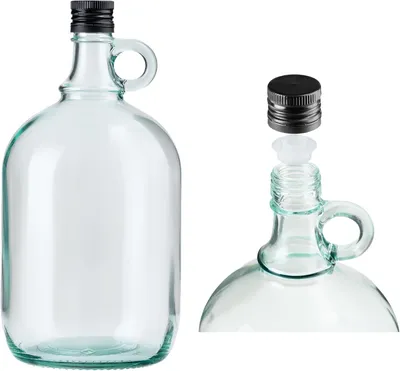 Produktbild von 2L Flasche mit rundem Griff + Aussgießer Essig-Öl-Met-Honig Flasche