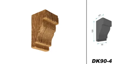 Produktbild von COSCA Balkenkonsole DK90 aus Polyurethane, Dekokonsole, PolyurethanKonsole Holzoptik (Eiche hell - 75x120mm) Innendekoration Dekorkonsole